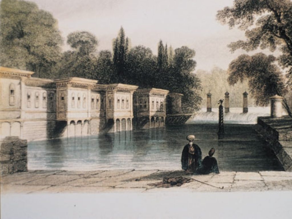An 18th-century depiction of Sadabad Palace, the cultural heart of the Tulip Era established by Damat Ibrahim Pasha.