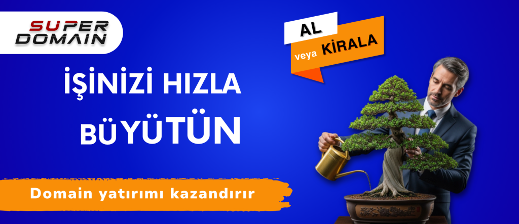 İşinizi hızla büyütün. SuperDomain ile premium bir alan adı alarak veya kiralayarak kazançlı bir domain yatırımı yapın. Grow your business faster. Make a profitable domain investment by buying or leasing a premium domain name with SuperDomain.