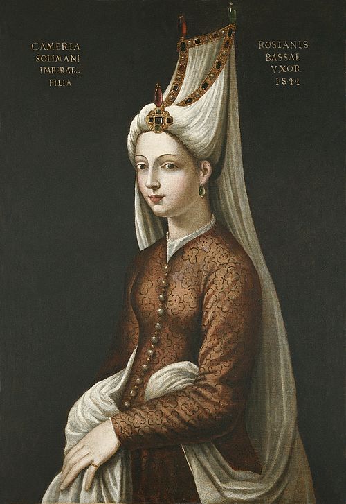 Portrait of Mihrimah Sultan by Cristofano dell'Altissimo titled Cameria Solimani, 1541