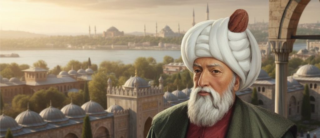 A detailed portrait of Mimar Sinan, the Chief Imperial Architect whose genius defined the skyline of the Ottoman Empire for 50 years.