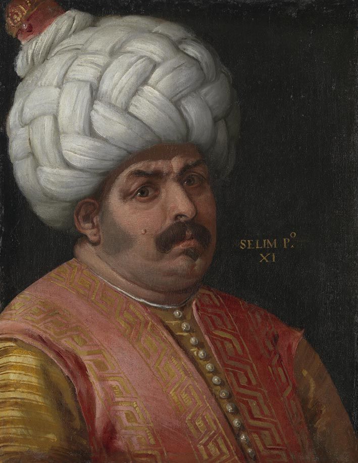A portrait of Sultan Selim I, attributed to the Renaissance master Paolo Veronese, capturing the formidable presence of the Ottoman conqueror of Egypt.